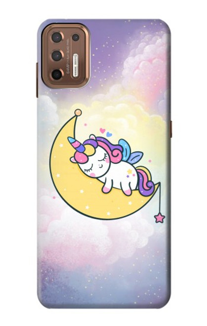 S3485 かわいい眠りユニコーン Cute Unicorn Sleep Motorola Moto G9 Plus バックケース、フリップケース・カバー