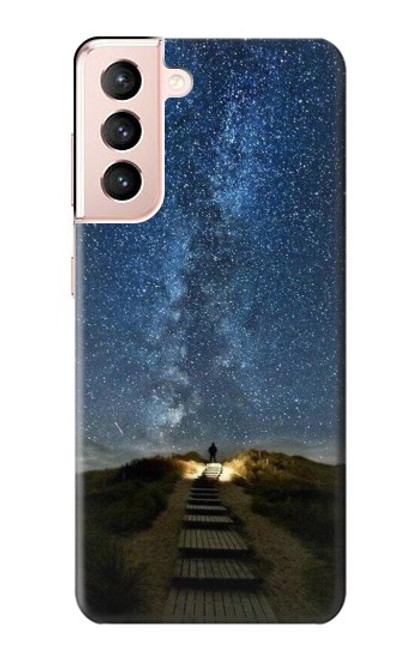 S0734 天国への階段アイスランド Stairway to Heaven Iceland Samsung Galaxy S21 5G バックケース、フリップケース・カバー