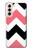 S1849 ピンクブラックシェブロンジグザグ Pink Black Chevron Zigzag Samsung Galaxy S21 5G バックケース、フリップケース・カバー