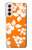S2245 ハワイのハイビスカスオレンジ柄 Hawaiian Hibiscus Orange Pattern Samsung Galaxy S21 5G バックケース、フリップケース・カバー