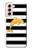 S2882 黒と白のストライプ ゴールドドルフィン Black and White Striped Gold Dolphin Samsung Galaxy S21 5G バックケース、フリップケース・カバー