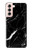 S2895 ブラックマーブルグラフィックプリント Black Marble Graphic Printed Samsung Galaxy S21 5G バックケース、フリップケース・カバー