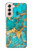 S2906 アクアターコイズ宝石グラフィックプリント Aqua Turquoise Stone Samsung Galaxy S21 5G バックケース、フリップケース・カバー