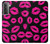 S2933 ピンクの唇のキス Pink Lips Kisses on Black Samsung Galaxy S21 5G バックケース、フリップケース・カバー