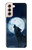 S3693 グリムホワイトウルフ満月 Grim White Wolf Full Moon Samsung Galaxy S21 5G バックケース、フリップケース・カバー