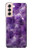 S3713 パープルクォーツアメジストグラフィックプリント Purple Quartz Amethyst Graphic Printed Samsung Galaxy S21 5G バックケース、フリップケース・カバー
