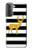 S2794 黒と白のストライプ 金の鹿 Black and White Striped Deer Gold Sparkles Samsung Galaxy S21 Plus 5G, Galaxy S21+ 5G バックケース、フリップケース・カバー