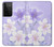 S2361 紫の花 Purple White Flowers Samsung Galaxy S21 Ultra 5G バックケース、フリップケース・カバー
