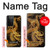 S2804 ゴールドドラゴンプリント Chinese Gold Dragon Printed Samsung Galaxy S21 Ultra 5G バックケース、フリップケース・カバー