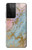S3717 ローズゴールドブルーパステル大理石グラフィックプリント Rose Gold Blue Pastel Marble Graphic Printed Samsung Galaxy S21 Ultra 5G バックケース、フリップケース・カバー
