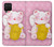 S3025 招き猫 Pink Maneki Neko Lucky Cat Samsung Galaxy A12 バックケース、フリップケース・カバー