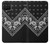 S3363 黒バンダナ Bandana Black Pattern Samsung Galaxy A12 バックケース、フリップケース・カバー