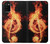 S0493 音楽ノート火災 Music Note Burn Samsung Galaxy A02s, Galaxy M02s バックケース、フリップケース・カバー