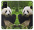 S1073 パンダは食べるのが楽しみ Panda Enjoy Eating Samsung Galaxy A02s, Galaxy M02s バックケース、フリップケース・カバー