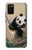 S2210 パンダふわふわアートの絵画 Panda Fluffy Art Painting Samsung Galaxy A02s, Galaxy M02s バックケース、フリップケース・カバー