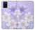 S2361 紫の花 Purple White Flowers Samsung Galaxy A02s, Galaxy M02s バックケース、フリップケース・カバー