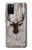 S2505 トナカイ古い木材グラフィックプリント Reindeer Head Old Wood Texture Graphic Printed Samsung Galaxy A02s, Galaxy M02s バックケース、フリップケース・カバー