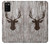 S2505 トナカイ古い木材グラフィックプリント Reindeer Head Old Wood Texture Graphic Printed Samsung Galaxy A02s, Galaxy M02s バックケース、フリップケース・カバー