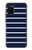 S2767 ネイビーホワイトストライプ Navy White Striped Samsung Galaxy A02s, Galaxy M02s バックケース、フリップケース・カバー