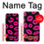 S2933 ピンクの唇のキス Pink Lips Kisses on Black Samsung Galaxy A02s, Galaxy M02s バックケース、フリップケース・カバー