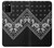 S3363 黒バンダナ Bandana Black Pattern Samsung Galaxy A02s, Galaxy M02s バックケース、フリップケース・カバー