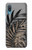 S3692 灰色の黒いヤシの葉 Gray Black Palm Leaves Samsung Galaxy A04, Galaxy A02, M02 バックケース、フリップケース・カバー