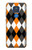 S3421 黒 オレンジ 白 アーガイルプラッド Black Orange White Argyle Plaid Motorola Moto G Play (2021) バックケース、フリップケース・カバー