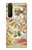 S3145 コンステレーションスタースカイマップ Antique Constellation Star Sky Map Sony Xperia 1 III バックケース、フリップケース・カバー