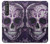 S3582 紫の頭蓋骨 Purple Sugar Skull Sony Xperia 1 III バックケース、フリップケース・カバー