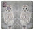 S1566 白フクロウ シロフクロウ Snowy Owl White Owl Motorola Moto G30, G20, G10 バックケース、フリップケース・カバー