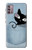 S2641 ポケット黒猫 Pocket Black Cat Motorola Moto G30, G20, G10 バックケース、フリップケース・カバー