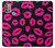 S2933 ピンクの唇のキス Pink Lips Kisses on Black Motorola Moto G30, G20, G10 バックケース、フリップケース・カバー