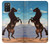 S0934 黒野生馬 Wild Black Horse Samsung Galaxy A03S バックケース、フリップケース・カバー