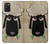 S2826 眠えない黒い羊 Cute Cartoon Unsleep Black Sheep Samsung Galaxy A03S バックケース、フリップケース・カバー