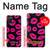 S2933 ピンクの唇のキス Pink Lips Kisses on Black Samsung Galaxy A03S バックケース、フリップケース・カバー