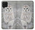 S1566 白フクロウ シロフクロウ Snowy Owl White Owl Samsung Galaxy A22 4G バックケース、フリップケース・カバー