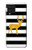S2794 黒と白のストライプ 金の鹿 Black and White Striped Deer Gold Sparkles Samsung Galaxy A22 4G バックケース、フリップケース・カバー
