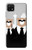 S3557 黒いスーツのクマ Bear in Black Suit Samsung Galaxy A22 5G バックケース、フリップケース・カバー