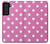 S2358 ピンクの水玉 Pink Polka Dots Samsung Galaxy S21 FE 5G バックケース、フリップケース・カバー