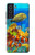 S2568 海と魚とサンゴ Sea Seabed Fish Corals Underwater Ocean Samsung Galaxy S21 FE 5G バックケース、フリップケース・カバー