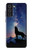 S3555 狼 Wolf Howling Million Star Samsung Galaxy S21 FE 5G バックケース、フリップケース・カバー