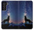 S3555 狼 Wolf Howling Million Star Samsung Galaxy S21 FE 5G バックケース、フリップケース・カバー