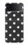 S2299 黒い水玉 Black Polka Dots Samsung Galaxy Z Flip 3 5G バックケース、フリップケース・カバー