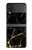 S2896 ゴールドマーブルグラフィックプリント Gold Marble Graphic Printed Samsung Galaxy Z Flip 3 5G バックケース、フリップケース・カバー