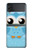 S3029 かわいい青いフクロウ Cute Blue Owl Samsung Galaxy Z Flip 3 5G バックケース、フリップケース・カバー