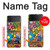 S3281 カラフルなヒッピーの花のパターン Colorful Hippie Flowers Pattern Samsung Galaxy Z Flip 3 5G バックケース、フリップケース・カバー