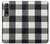 S2842 ブラックとホワイトバッファローチェック柄 Black and White Buffalo Check Pattern Samsung Galaxy Z Fold 3 5G バックケース、フリップケース・カバー