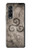 S2892 三脚巴シンボル Triskele Symbol Stone Texture Samsung Galaxy Z Fold 3 5G バックケース、フリップケース・カバー