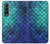 S3047 緑人魚のスケール Green Mermaid Fish Scale Samsung Galaxy Z Fold 3 5G バックケース、フリップケース・カバー