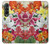 S3205 レトロ花 Retro Art Flowers Samsung Galaxy Z Fold 3 5G バックケース、フリップケース・カバー